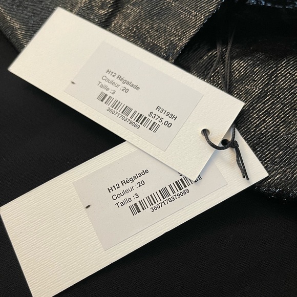 Sandro Black H12 Regalade Mini Dress with Bow - Picture 14 of 14